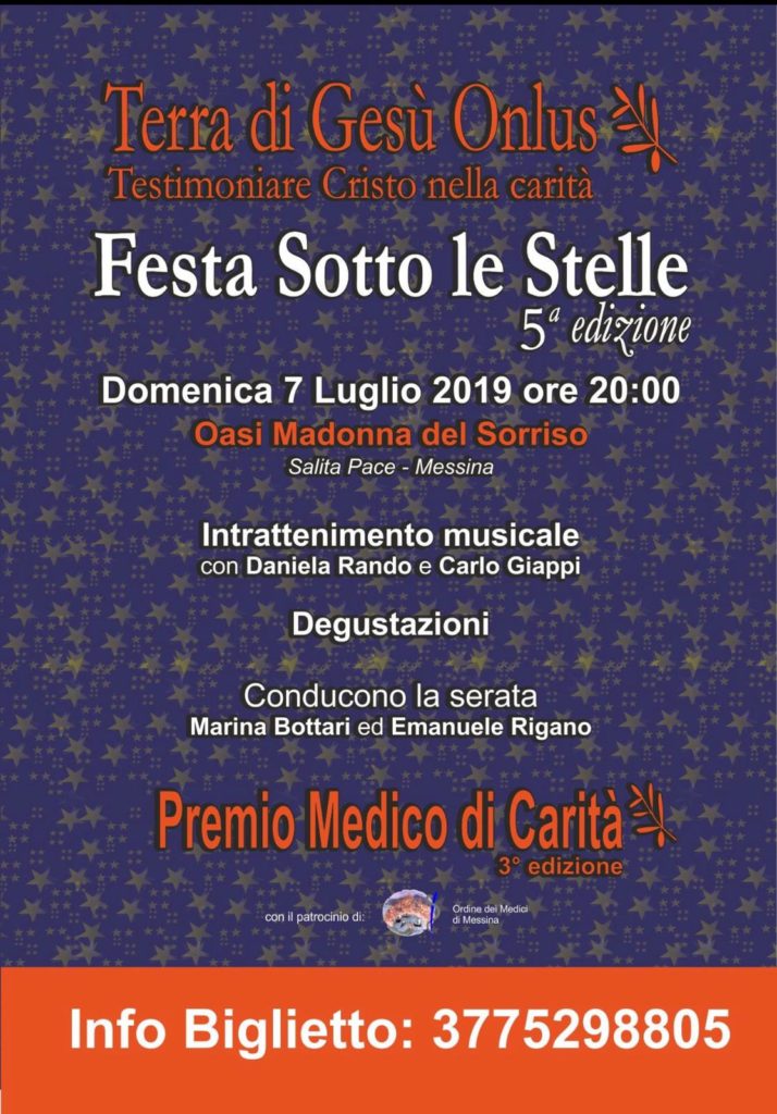 Resoconto della Festa sotto le stelle organizzata da Terra di Gesù ONLUS