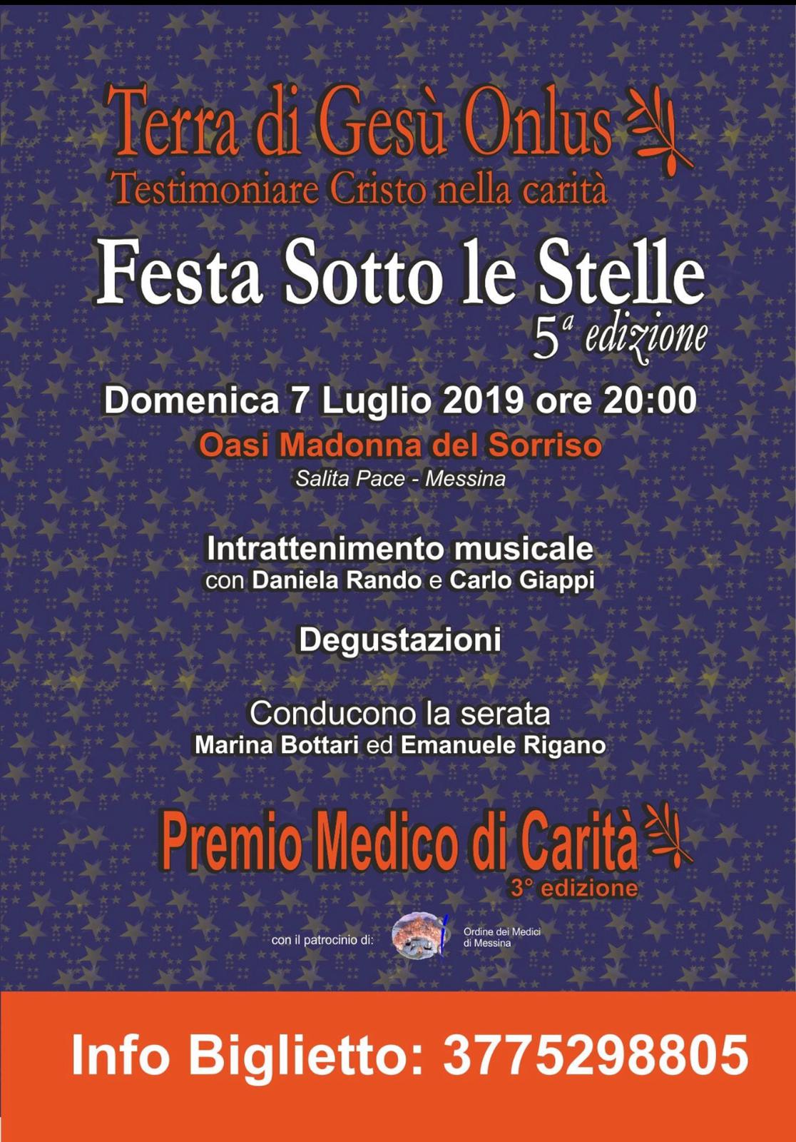 Resoconto della Festa sotto le stelle organizzata da Terra di Gesù ONLUS