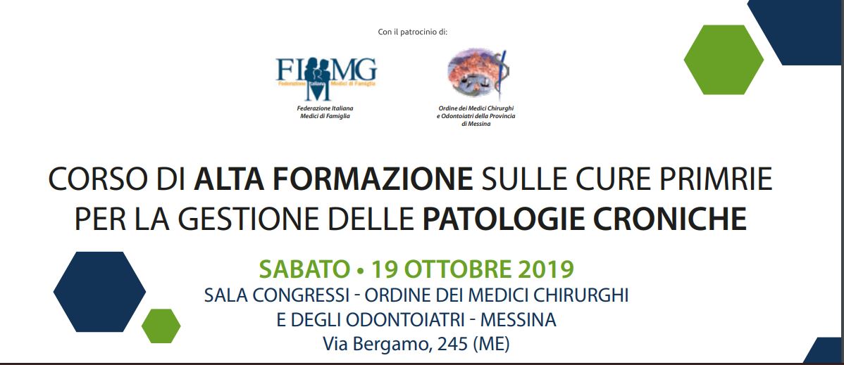 Corso di alta formazione sulle cure primarie per la gestione delle patologie croniche, il 19 ottobre a Messina
