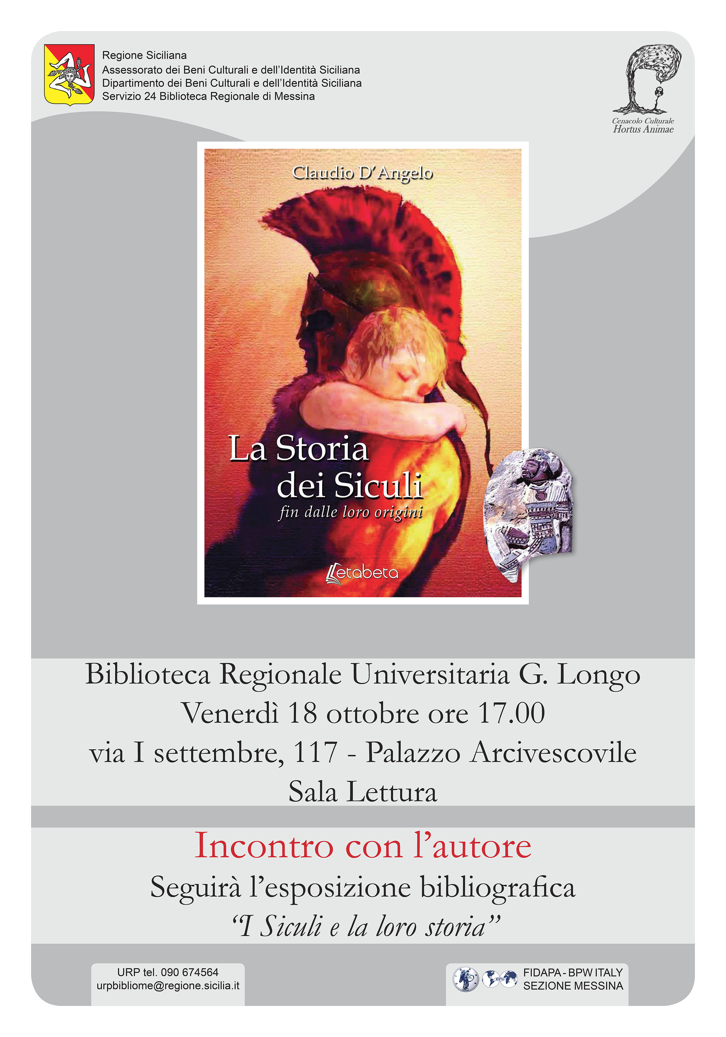 “I Siculi e la loro storia” esposizione bibliografica prorogata fino mercoledì 30 ottobre