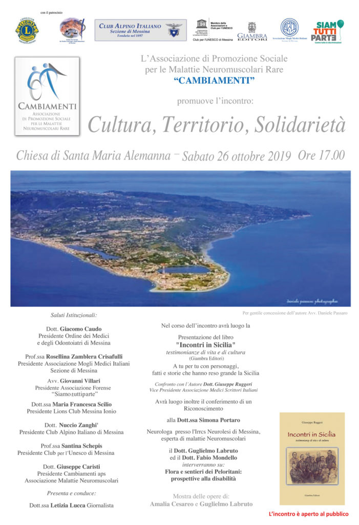 “Cultura, Territorio, Solidarietà” incontro il 26 ottobre alla chiesa di Santa Maria Alemanna
