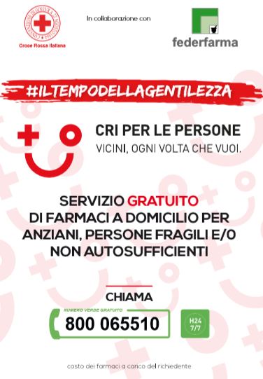Federfarma: numero gratuito della Croce Rossa per consegna farmaci a domicilio