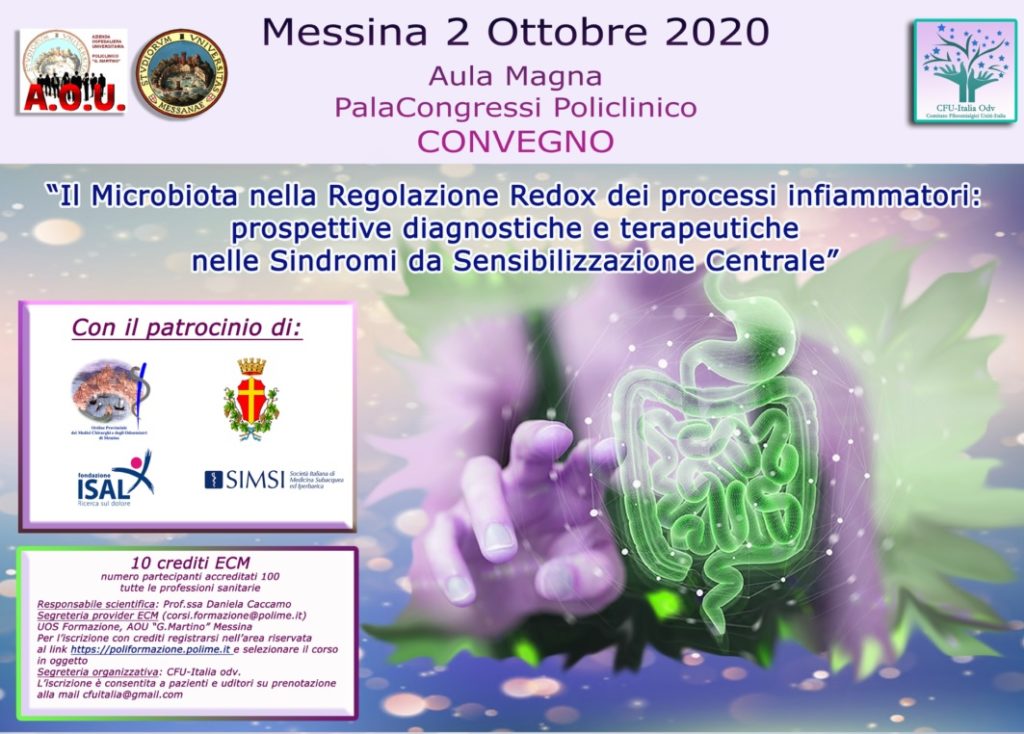 Convegno ECM “Il Microbiota nella regolazione redox dei processi infiammatori: prospettive diagnostiche e terapeutiche nelle Sindromi da Sensibilizzazione Centrale”