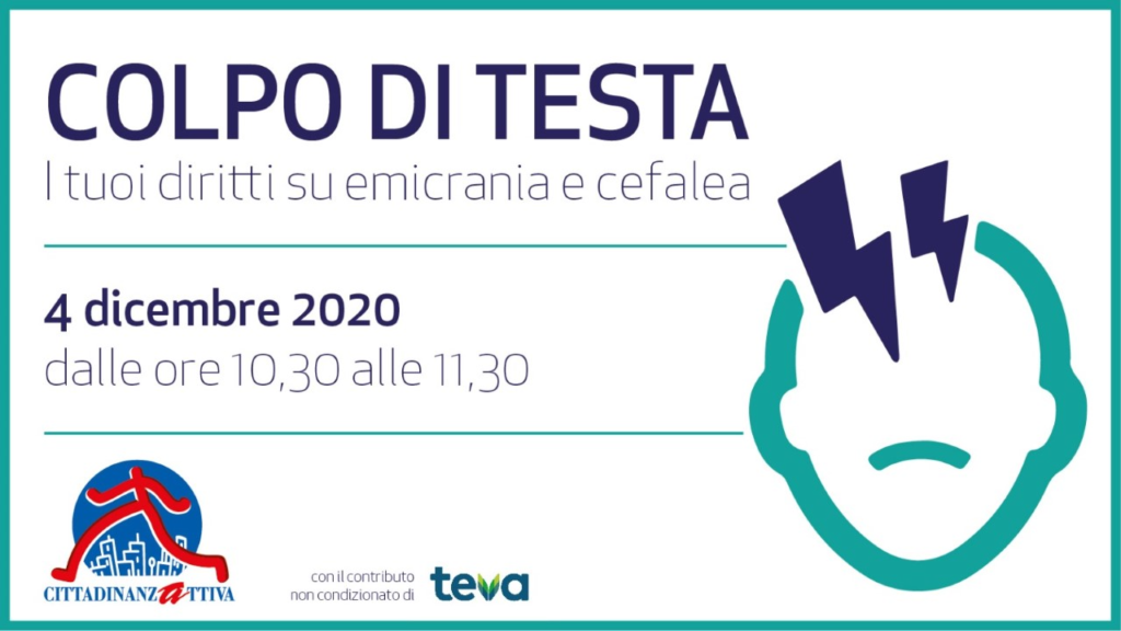 Colpo di testa, diritti su emicrania e cefalea: venerdì 4 web meeting di CittadinanzAttiva