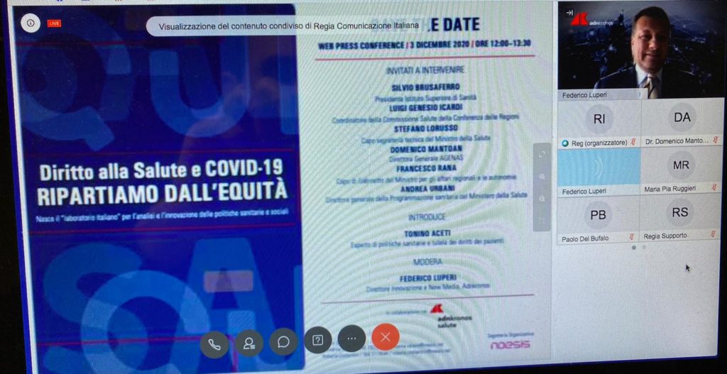 Pazienti covid e accesso alle cure: in caduta libera visite, ricoveri e screening oncologici. Presentato il report di “Salutequità” plaudito da FNOMCeO e FENOPI