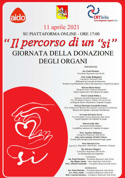 L’11 aprile evento online per la “Giornata della donazione degli organi”