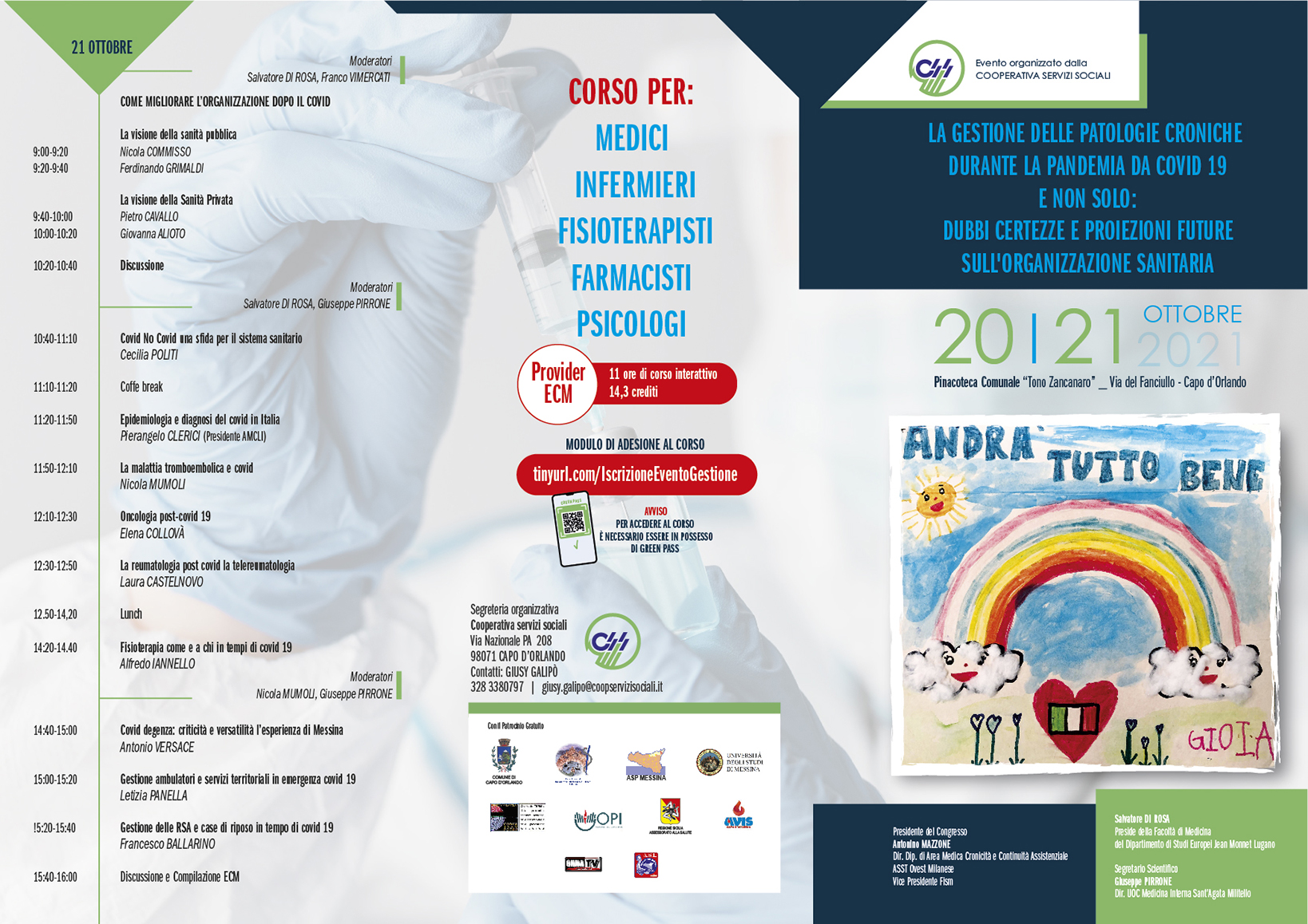 Evento il 20 e 21 ottobre su “La gestione delle patologie croniche durante la pandemia da covid 19 e non solo: Dubbi certezze e proiezioni future sull’organizzazione sanitaria”