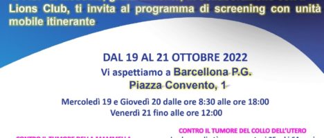 Prevenzione tumori, giornate di screening gratuiti a Montalbano e Barcellona