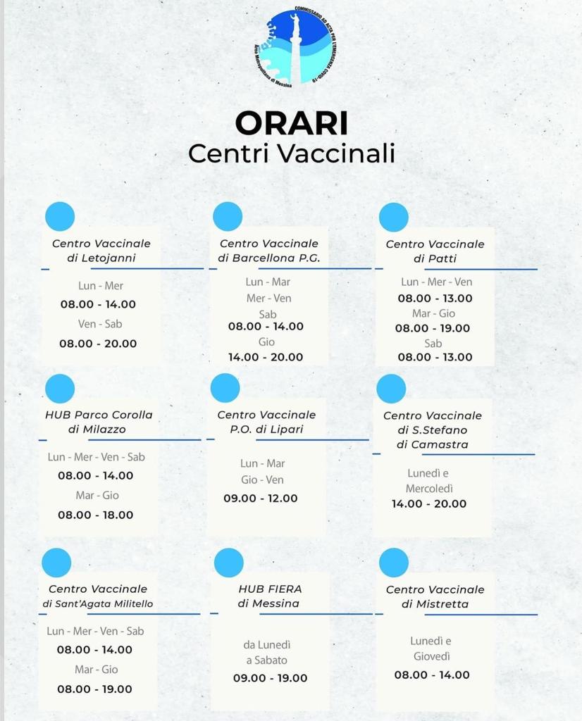 Campagna antinfluenzale: al via da oggi anche in tutti gli Hub di Messina e provincia, proseguono vaccinazioni anti Covid con quinta dose e vaccinazioni Lea