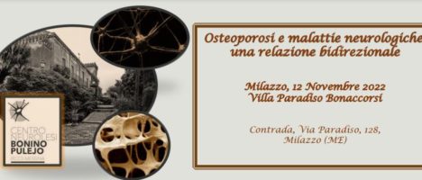 “Osteoporosi e malattie neurologiche: una relazione bidirezionale”, esperti a confronto il 12 novembre a Milazzo