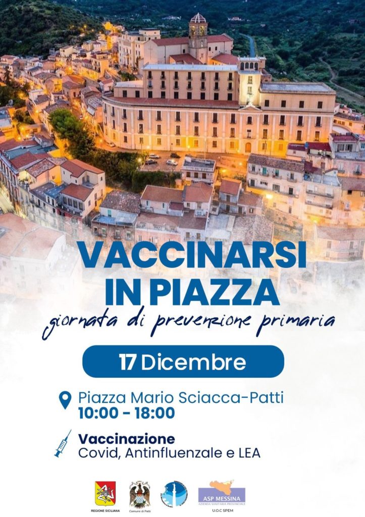 Vaccinazioni: somministrazioni antinfluenzali, Lea, Hpv e anti Covid a Patti il 17 dicembre e a San Teodoro il 20