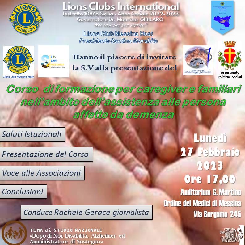 Il 27 febbraio presentazione del corso di formazione per Garegiver e Badanti