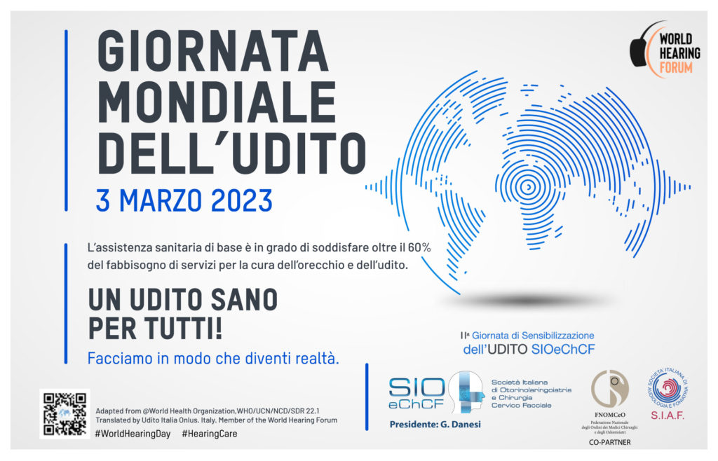 Il 3 marzo la “2° Giornata di Sensibilizzazione dell’udito Società Italiana di Otorinolaringoiatria e Chirurgia Cervico Cefalica”