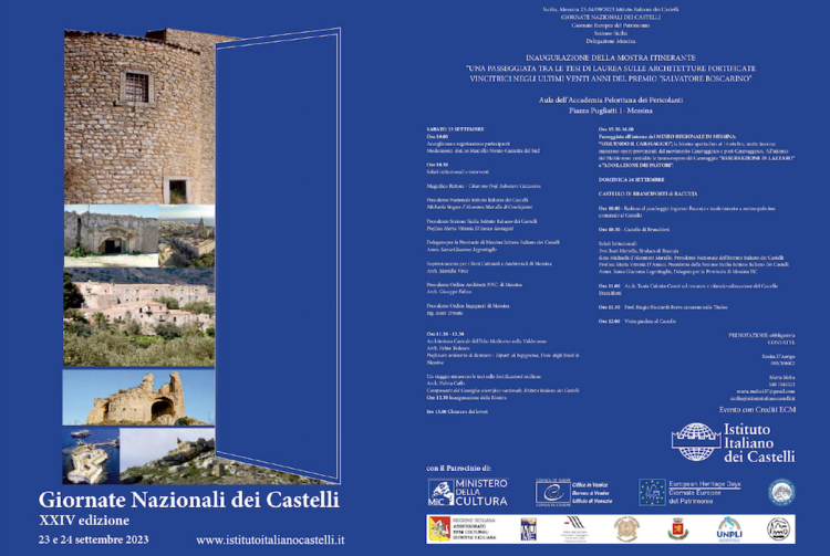 XXIV edizione giornate nazionali dei castelli: a Messina si inaugura una passeggiata tra gli studi di laurea sulle architetture fortificate