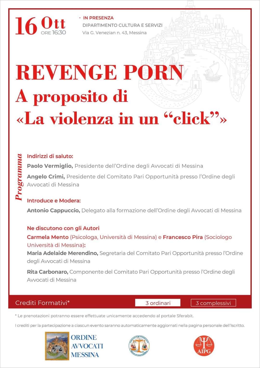 Ordine degli Avvocati, oggi il seminario sul Revenge Porn con i proff Carmela Mento e Francesco Pira