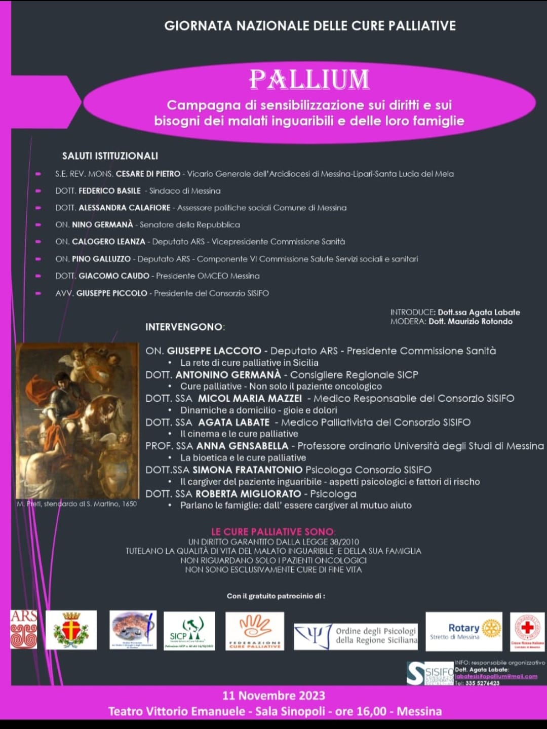 L’11 novembre la “Giornata Nazionale delle cure palliative” al Teatro Vittorio Emanuele di Messina