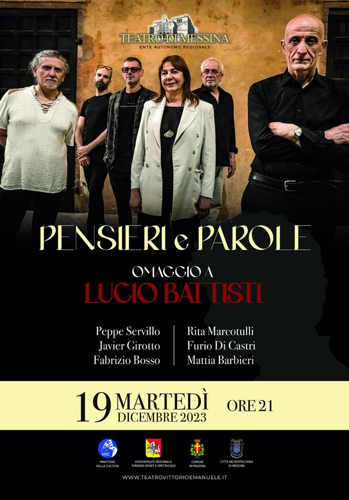 Al Teatro Vittorio Emanuele, PENSIERI E PAROLE di Battisti nel talento jazz di PEPPE SERVILLO & Co.