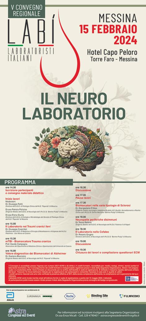 Il 15 febbraio l’evento “Il neuro laboratorio” all’Hotel Capo Peloro di Messina