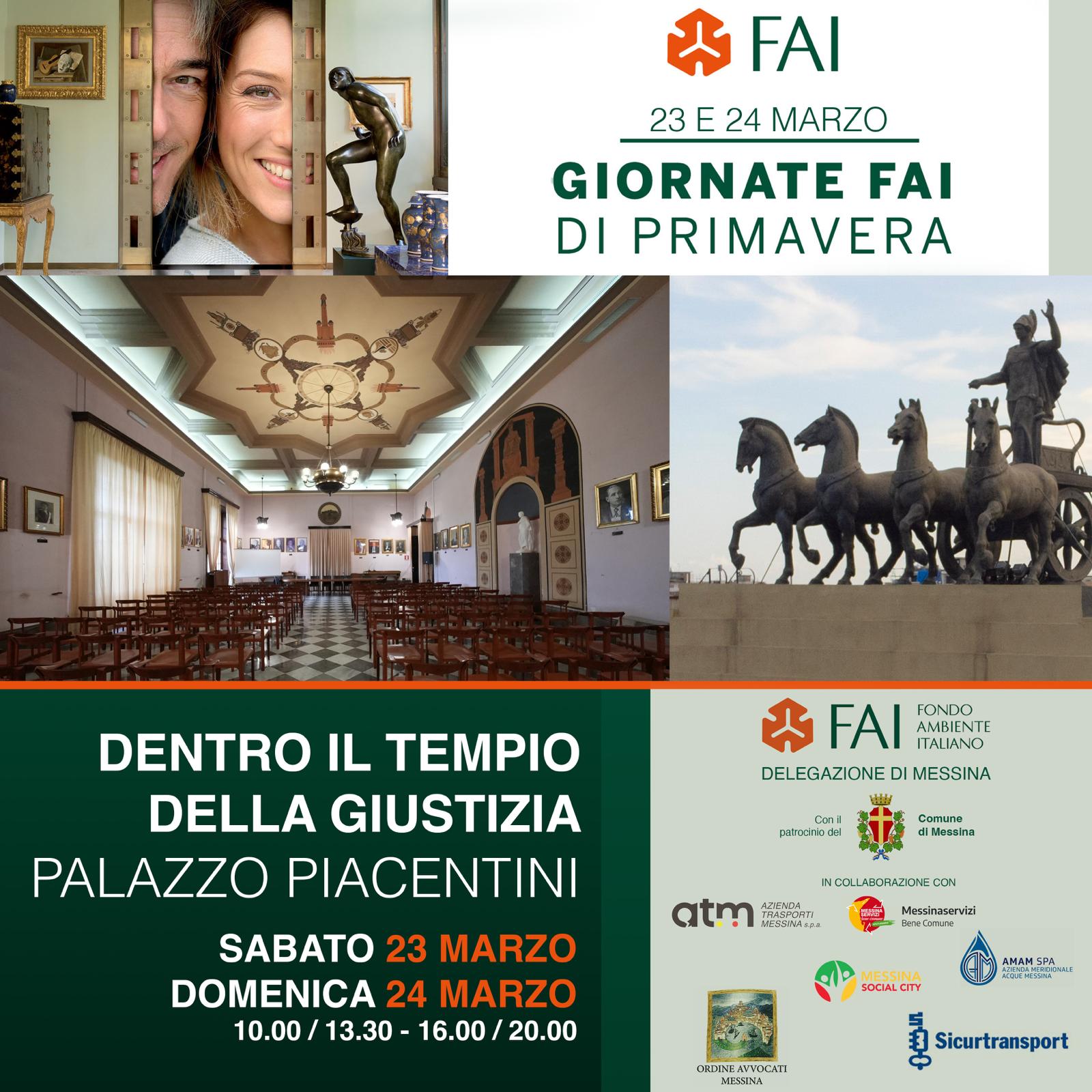 Giornate FAI di Primavera 2024 “Dentro il tempio della Giustizia” visita al Palazzo Piacentini (Messina) Rometta, Patti e Savoca