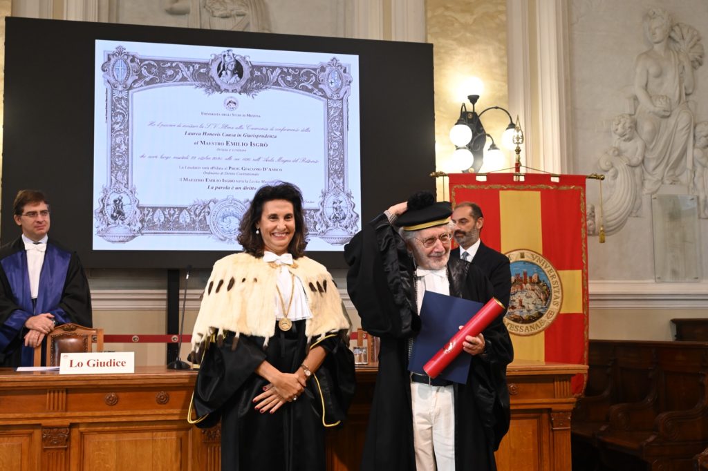 Conferita la Laurea Honoris causa in Giurisprudenza al Maestro Emilio Isgrò