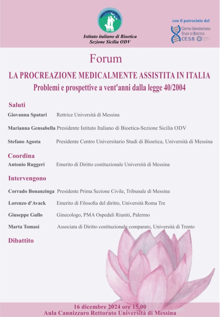 Il 16 dicembre forum su “La procreazione medicalmente assistita in Italia”