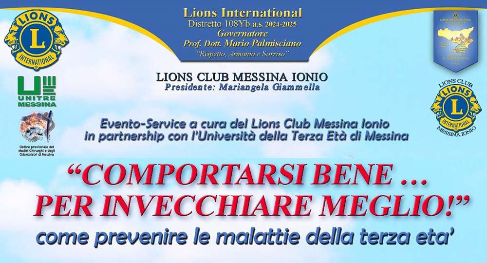 “Comportiamoci bene … per invecchiare meglio!”: Oggi l’evento nell’auditorium dell’Ordine dei medici