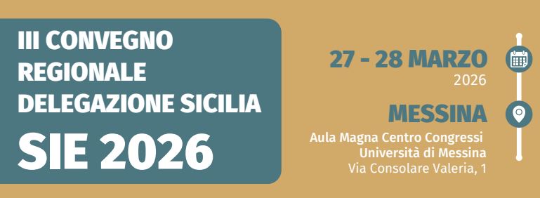 Il 27 e 28 marzo III Convegno Regionale Delegazione Sicilia SIE 2026