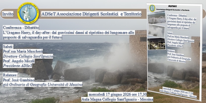 Il 17 giugno conferenza-dibattito su “L’Uragano Harry, il day after” nell’Aula Magna del Collegio Sant’Ignazio di Messina