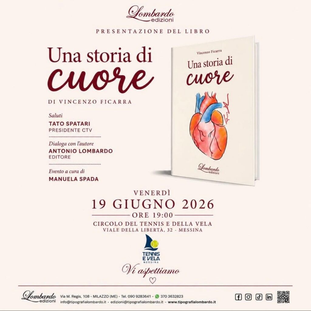 Il 19 giugno presentazione libro “Una storia di cuore” al Circolo del Tennis e della Vela
