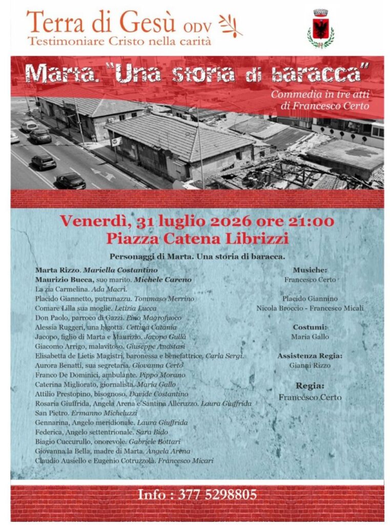 Il teatro come voce degli ultimi: a Librizzi va in scena la “storia di baracca” di Marta