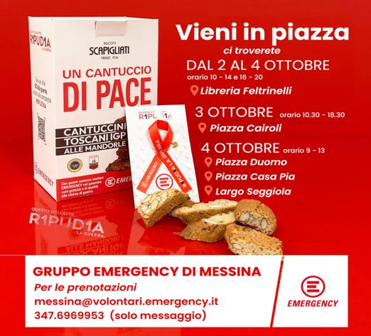 Dal 2 al 4 ottobre Emergency in Piazza con “Un cantuccio di pace”