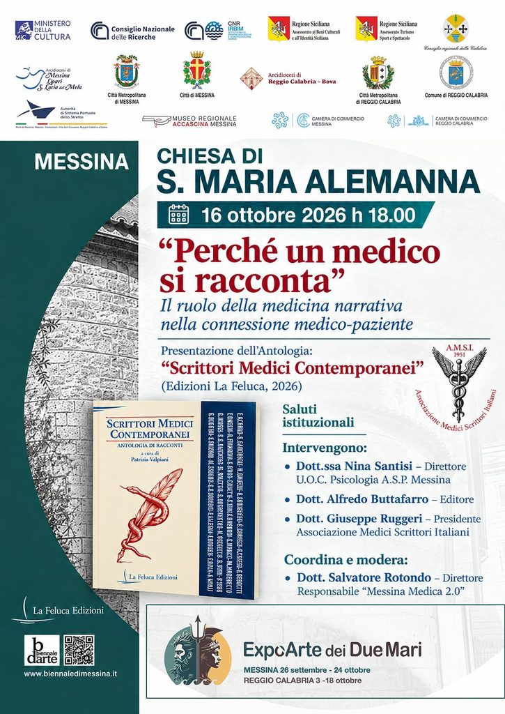 Il 16 ottobre evento “Perchè un medico si racconta” nella Chiesa di S. Maria Alemanna