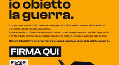 È possibile firmare la proposta di legge di iniziativa popolare “Io obietto la guerra”, promossa dalla campagna R1PUD1A di EMERGENCY